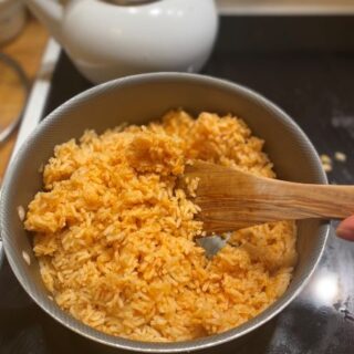 pot of gluten free spanish rice