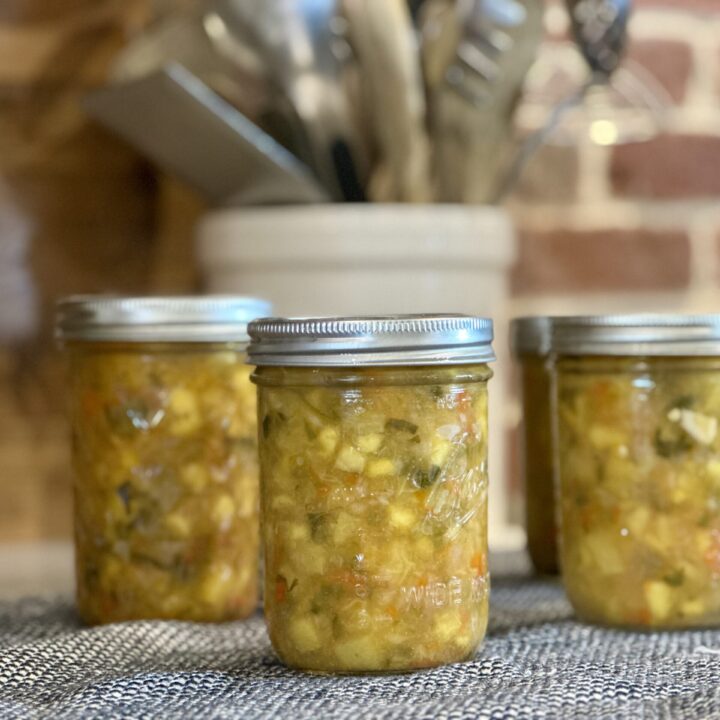 jars of peach salsa