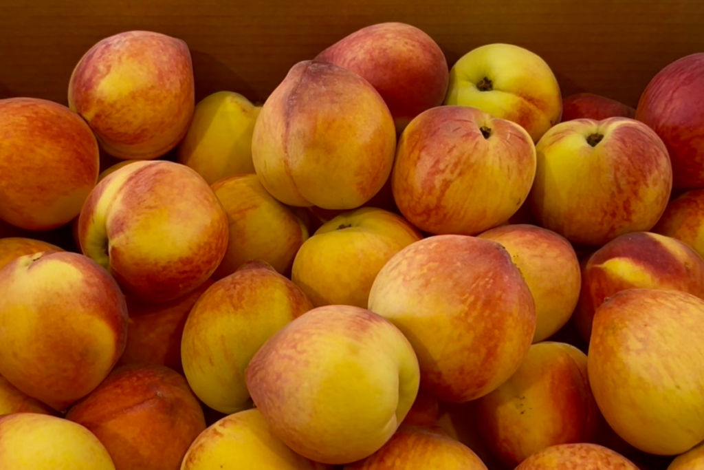 Peaches in a box
